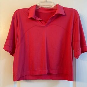 Lululemon Women's Pink Polo crop Shirt